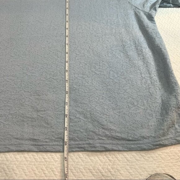 topshop💙boyfriend T-Shirt Light Blue Flower Embossed Size M/L - Picture 7 of 9